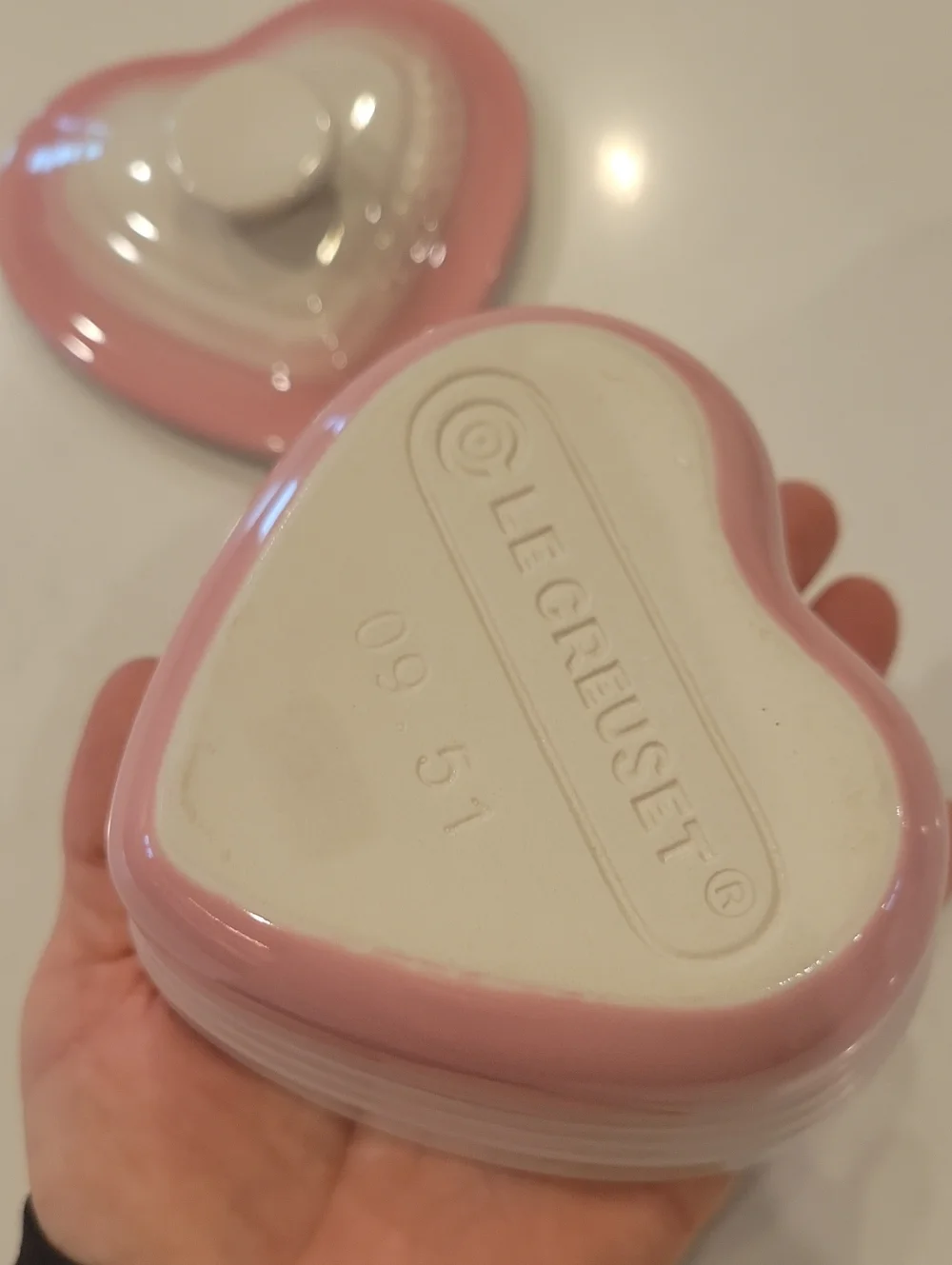 Le Creuset Retired & Rare Large Powder Pink Heart Cocotte